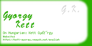 gyorgy kett business card